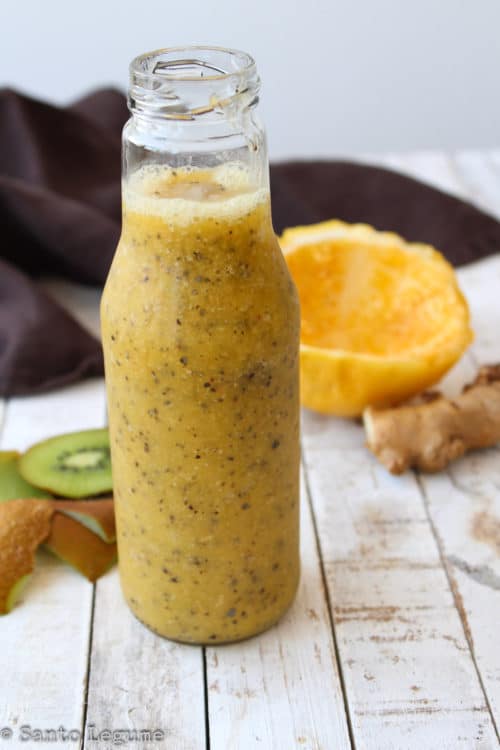 Suco de abacaxi, maracujá e kiwi