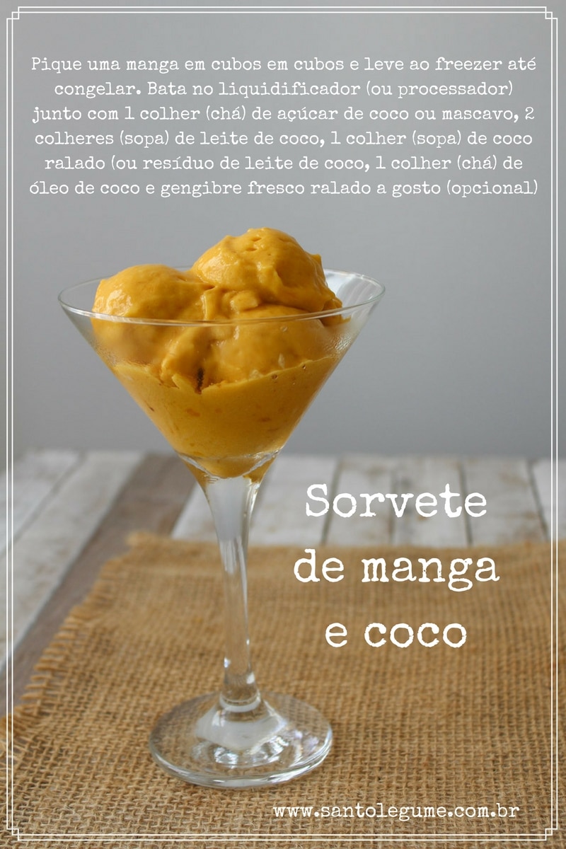 Sorvete de manga e coco