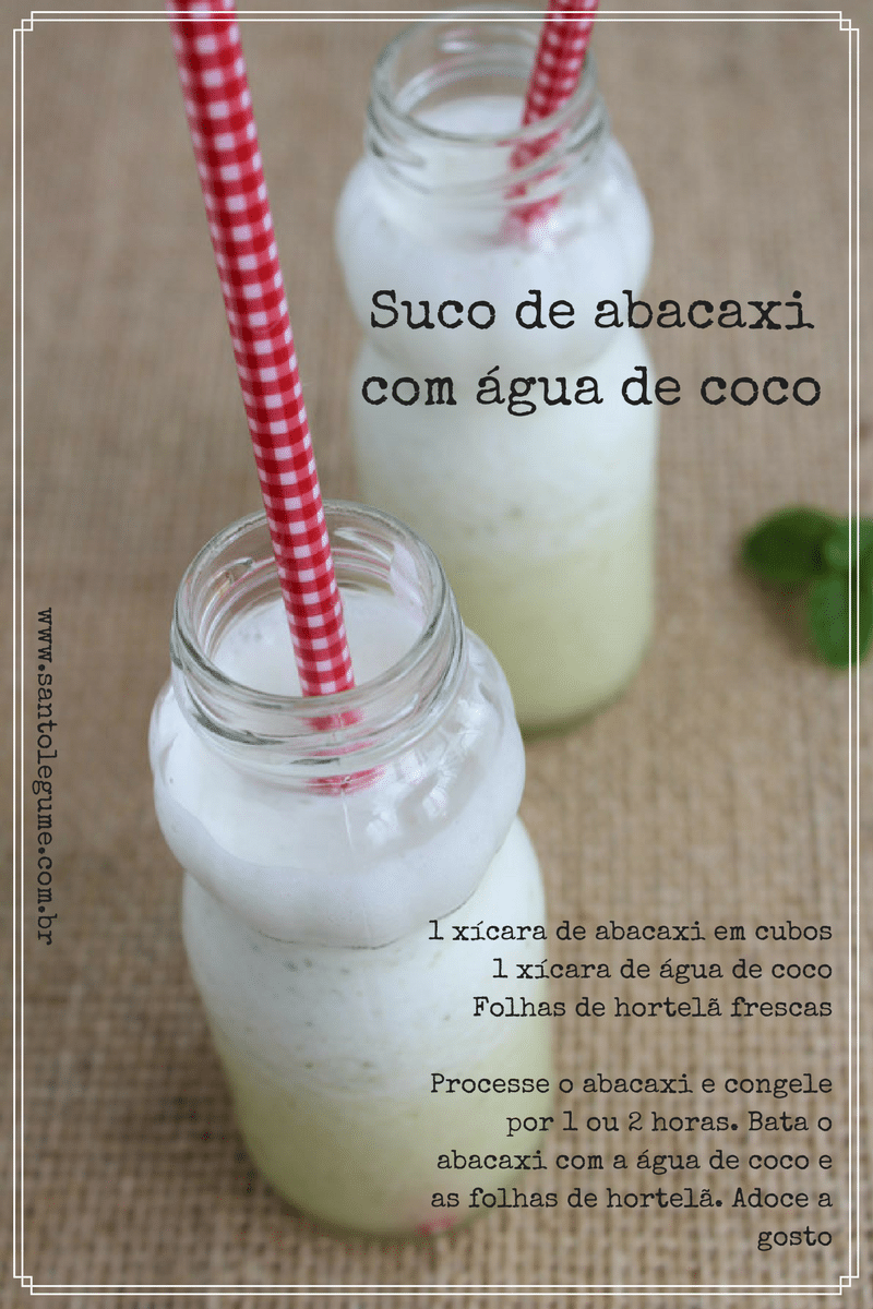Suco de abacaxi com água de coco