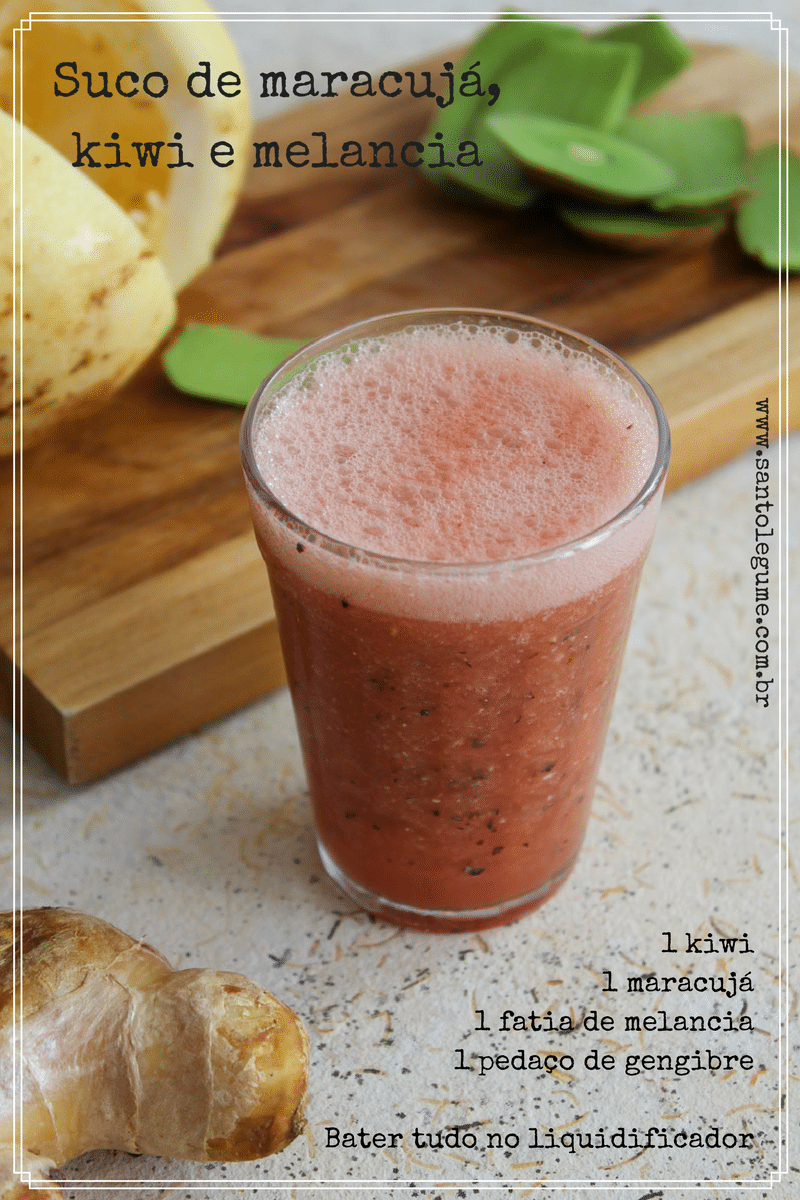 Suco de maracujá, kiwi e melancia