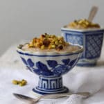Arroz doce vegano com cumaru e pistache