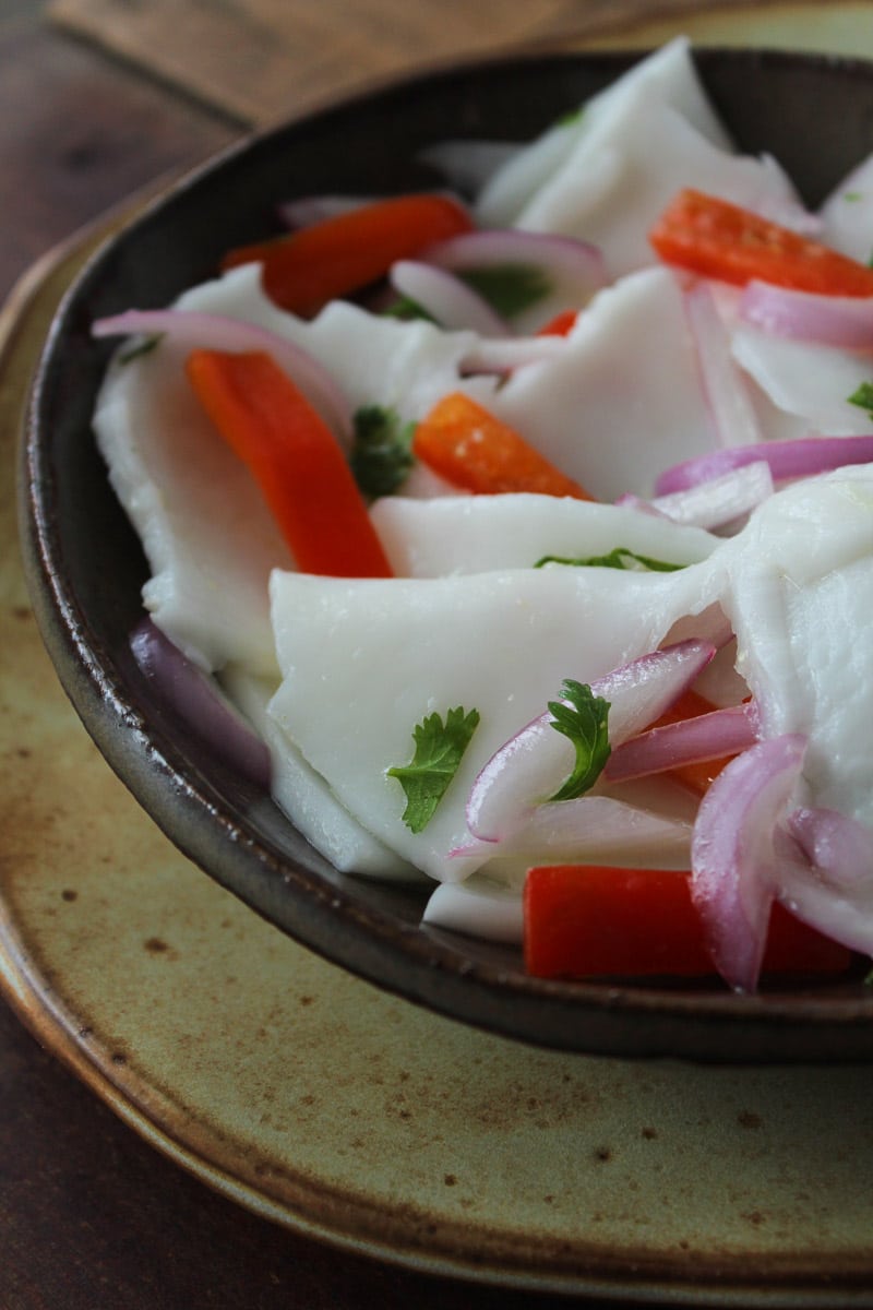 Ceviche de coco verde