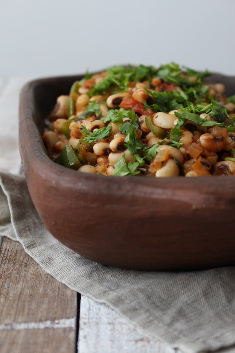Chili de feijão fradinho com polenta