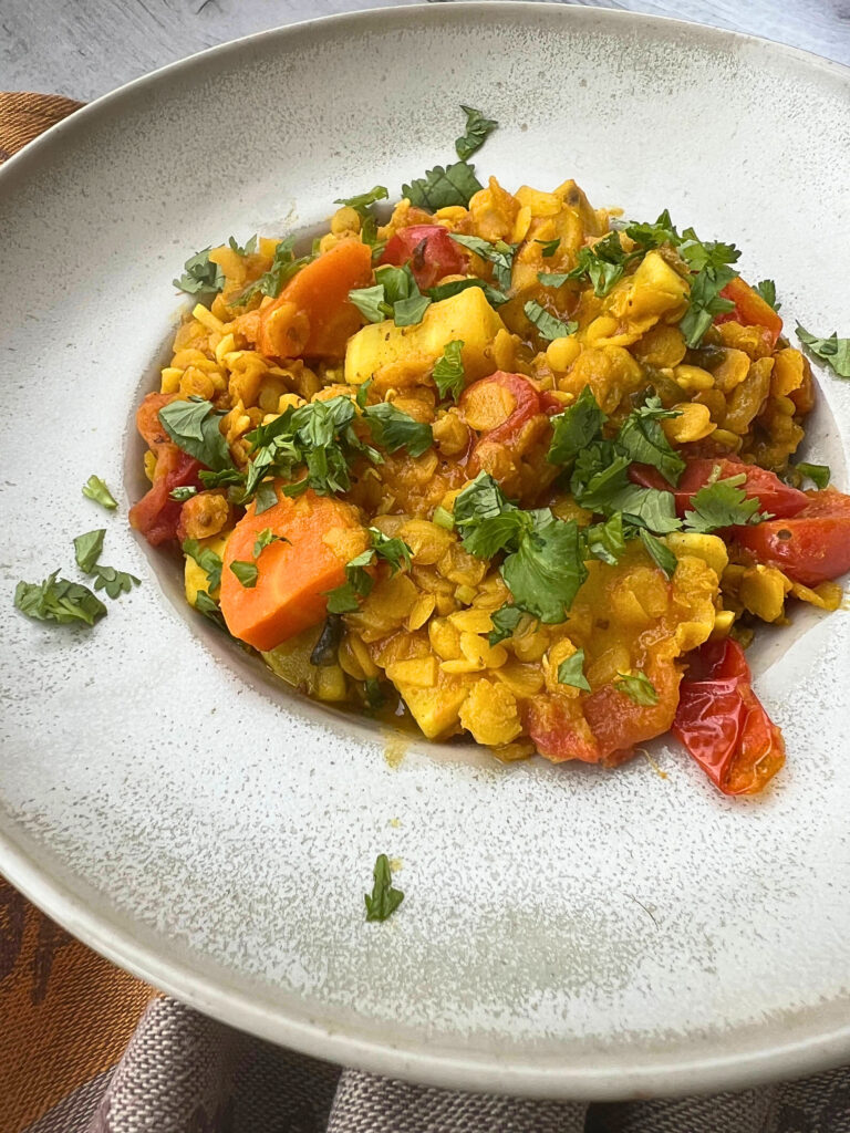 Cozido de lentilha vermelha