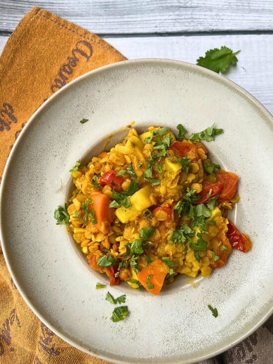 Cozido de lentilha vermelha