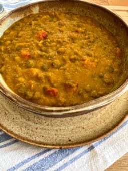Curry de lentilha com abóbora