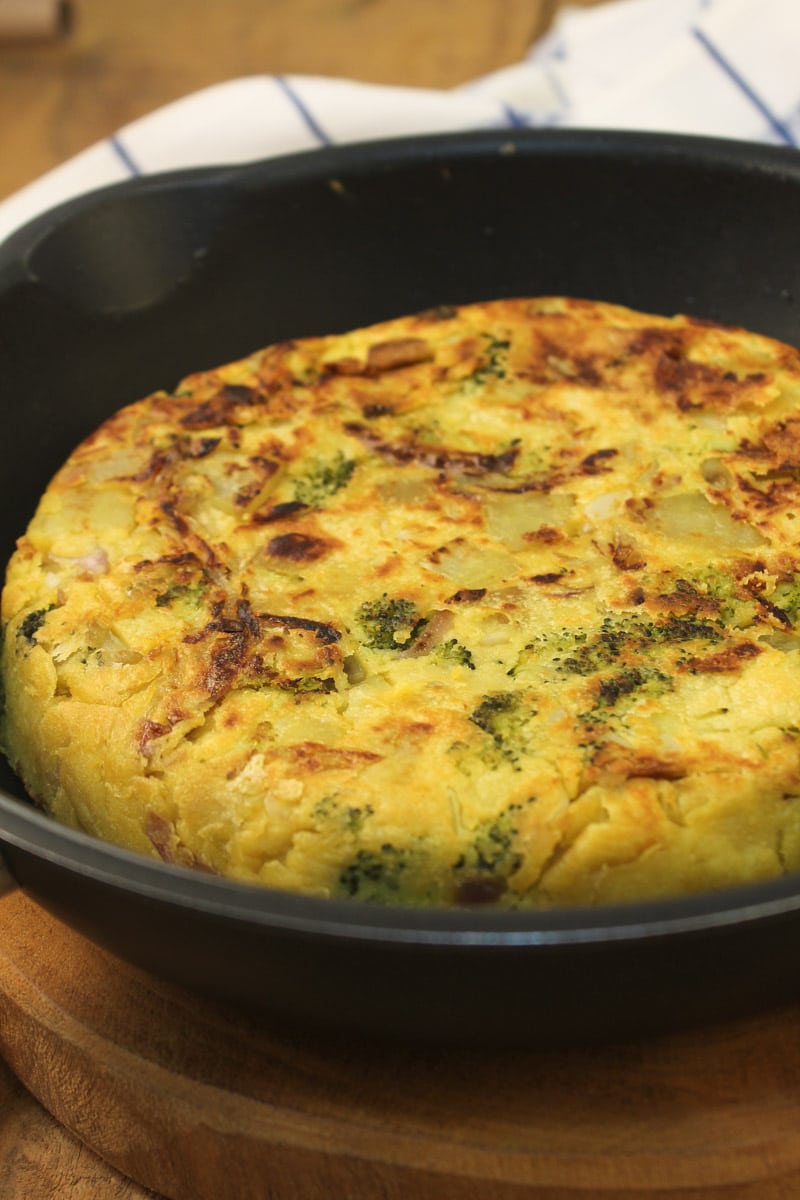 Fritada de batata-doce e brócolis - vegana
