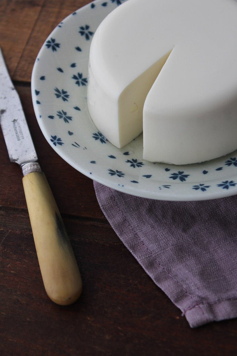 Queijo branco de amêndoas