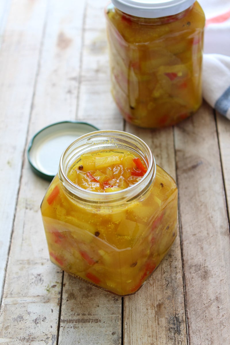 Relish de abobrinha e pimentão