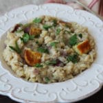Risoto de batata-doce e alho assado