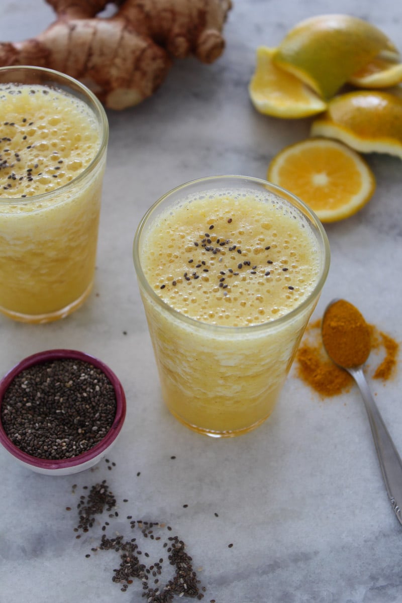Suco de abacaxi, laranja e água de coco