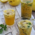 Suco de maracujá, laranja e gengibre