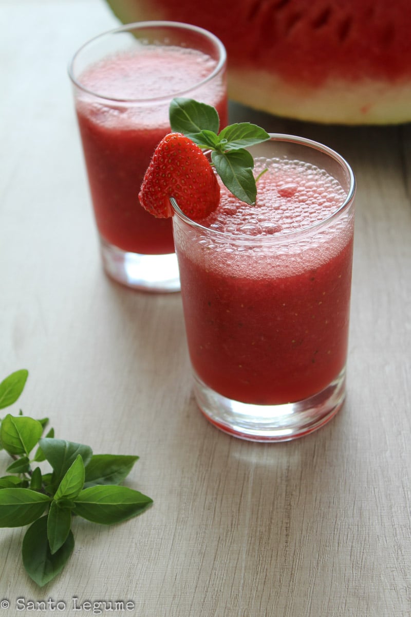 Suco de melancia e morango