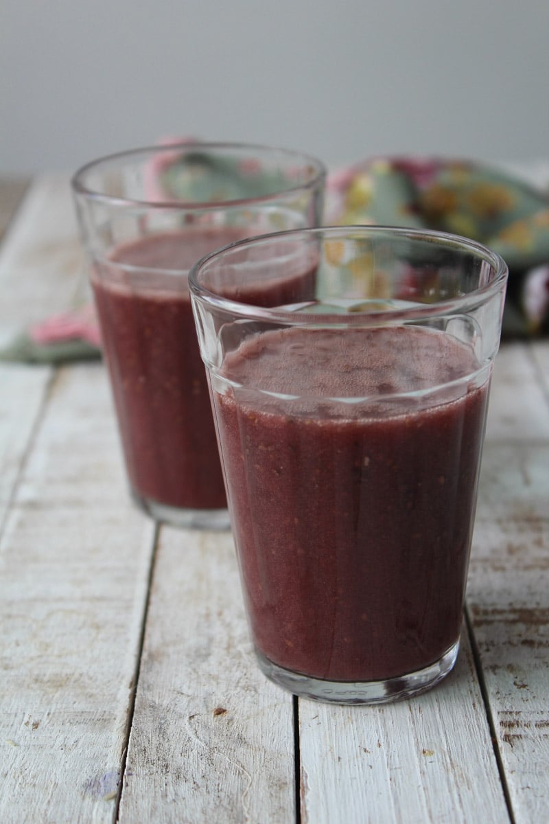 Suco de uva, laranja e chia