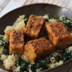 Tempeh marinado com mostarda e shoyu